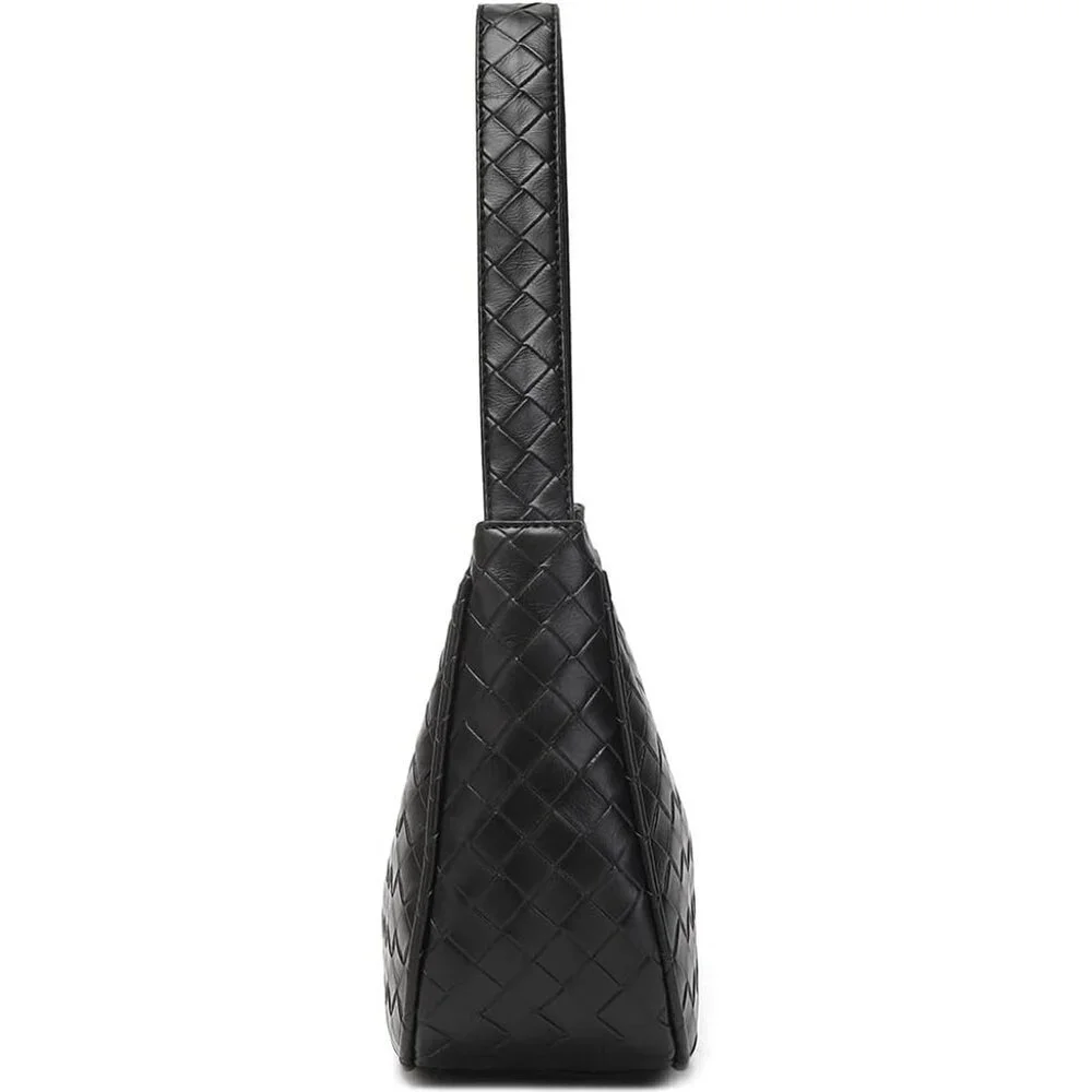 Women Bz Black Imported Polyester Pu Leather Zipper Closure Mini Tote Handbag - Picture 3 of 6